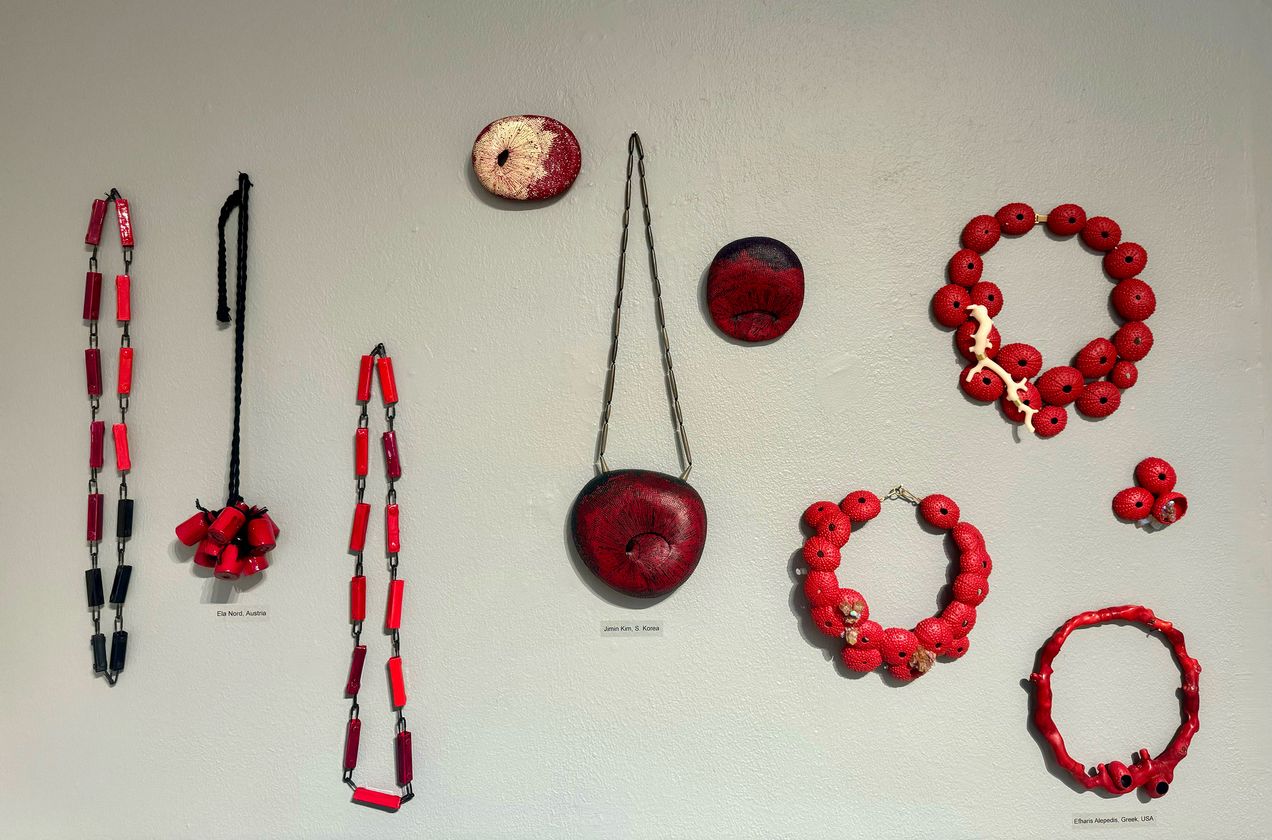 wearing red, show Santa Fe, Platina Gallery