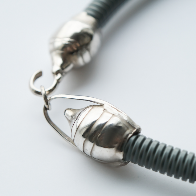 Close up of a silver closure